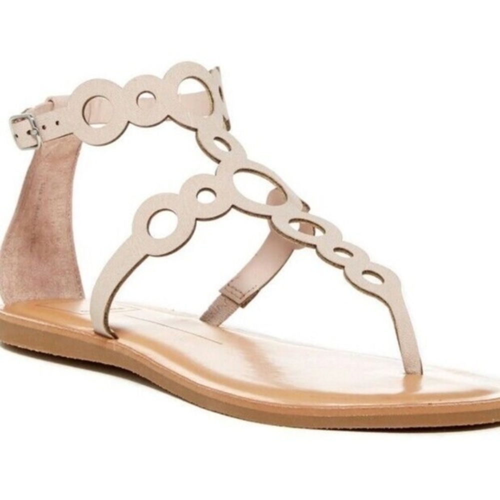 Dolce Vita Jolie Blush Stella Ankle Strap Cutout Thong Sandal SZ 7 Vacay Vibes